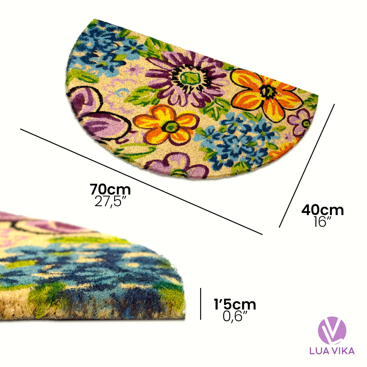 LUA VIKA Coir Doormat side view displaying thickness