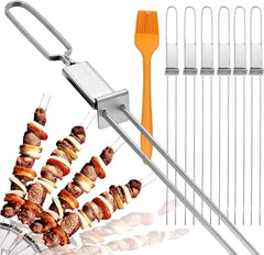 Lucalda 17-inch metal skewer front view with sliding mechanism
