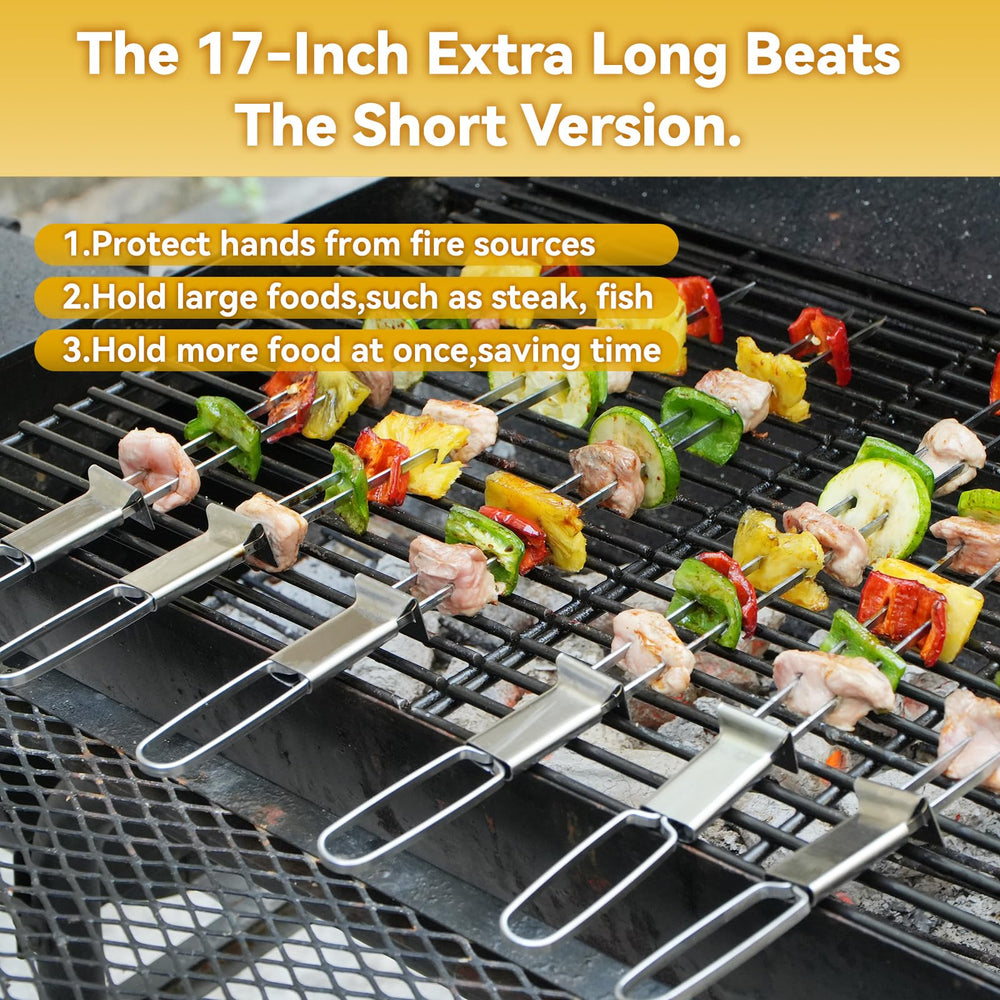 Lucalda BBQ skewers with integrated hanging rings