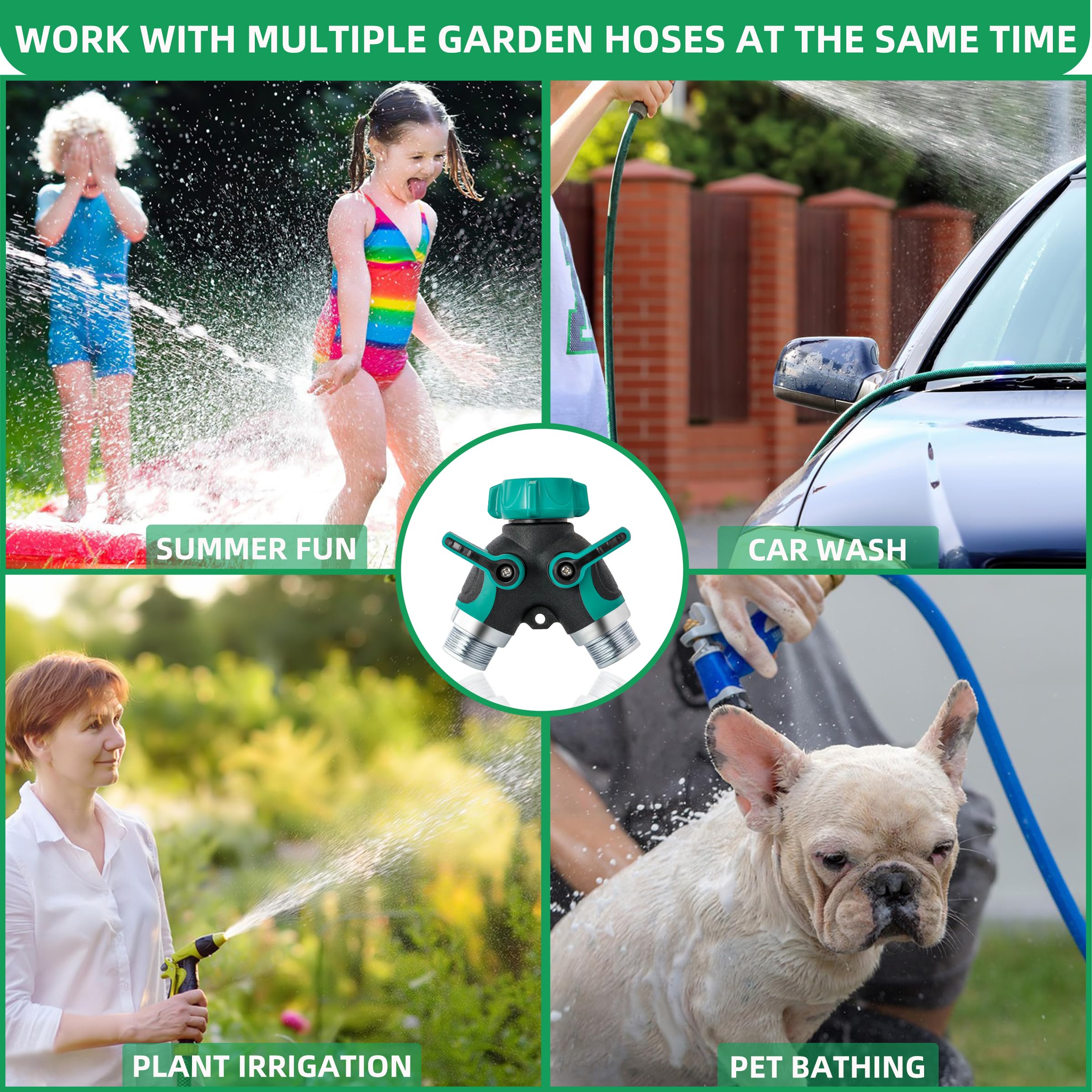 lucdnc Garden Hose Splitter 2 Way with garden plants