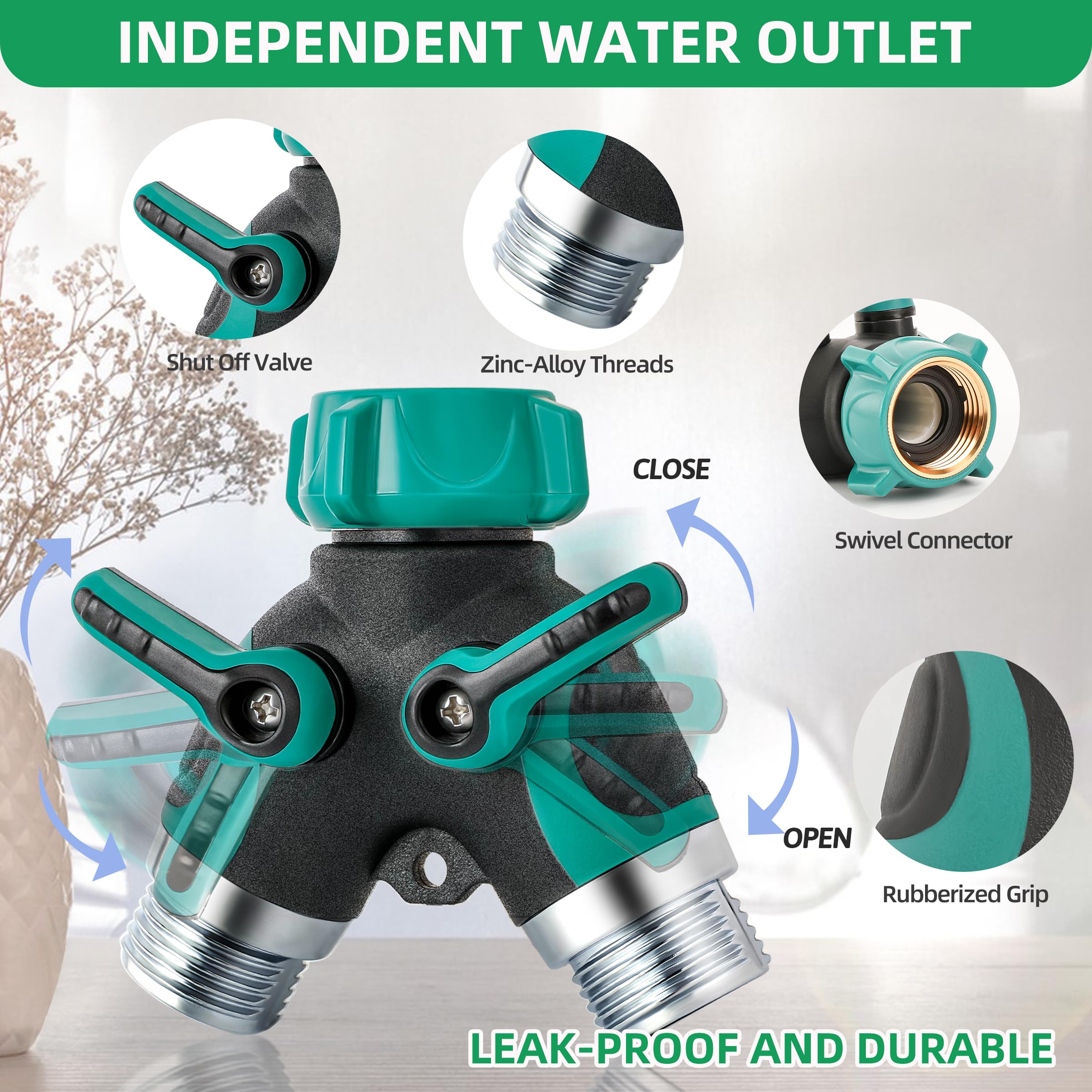 lucdnc Garden Hose Splitter 2 Way with sealing gaskets