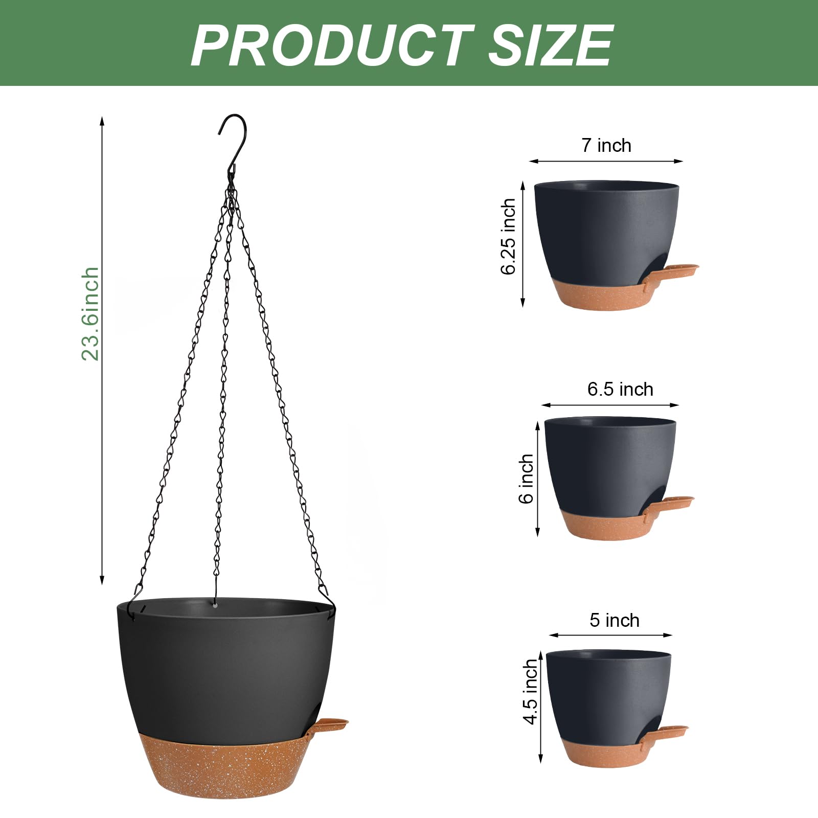 Lucieblessdesign hanging planter with removable water reservoir tray