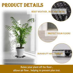 LUCKIPLUS plant stand in black colour on a patio