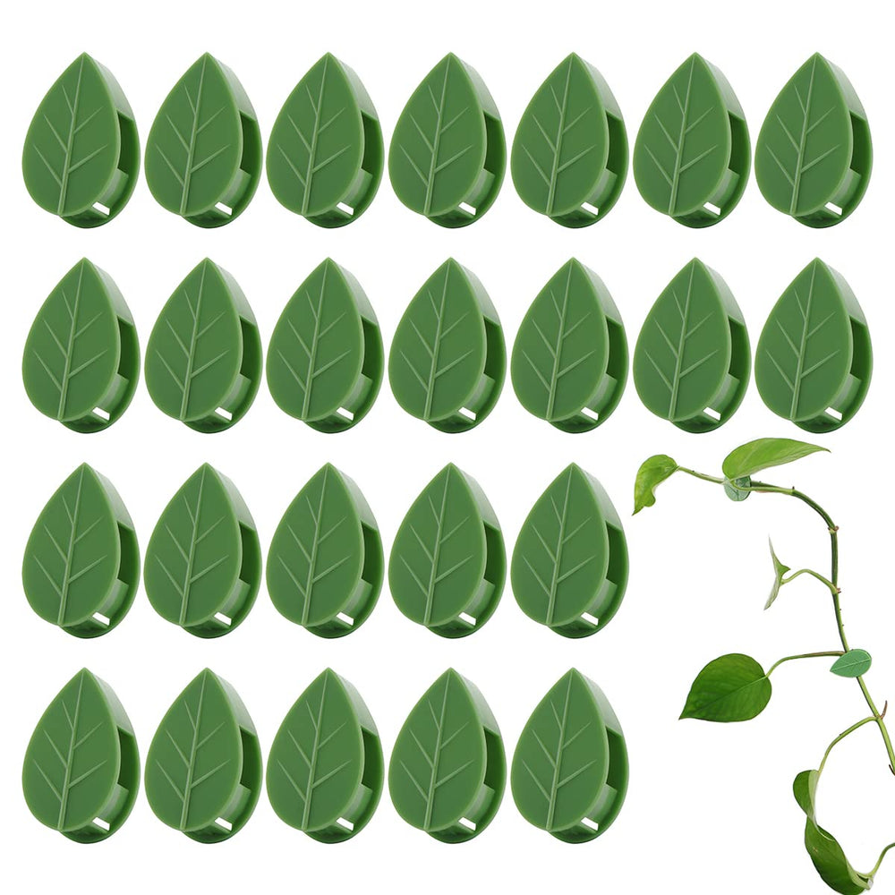 LUCKJUJU Plant Climbing Clips 40 Pcs green leaf shape front view