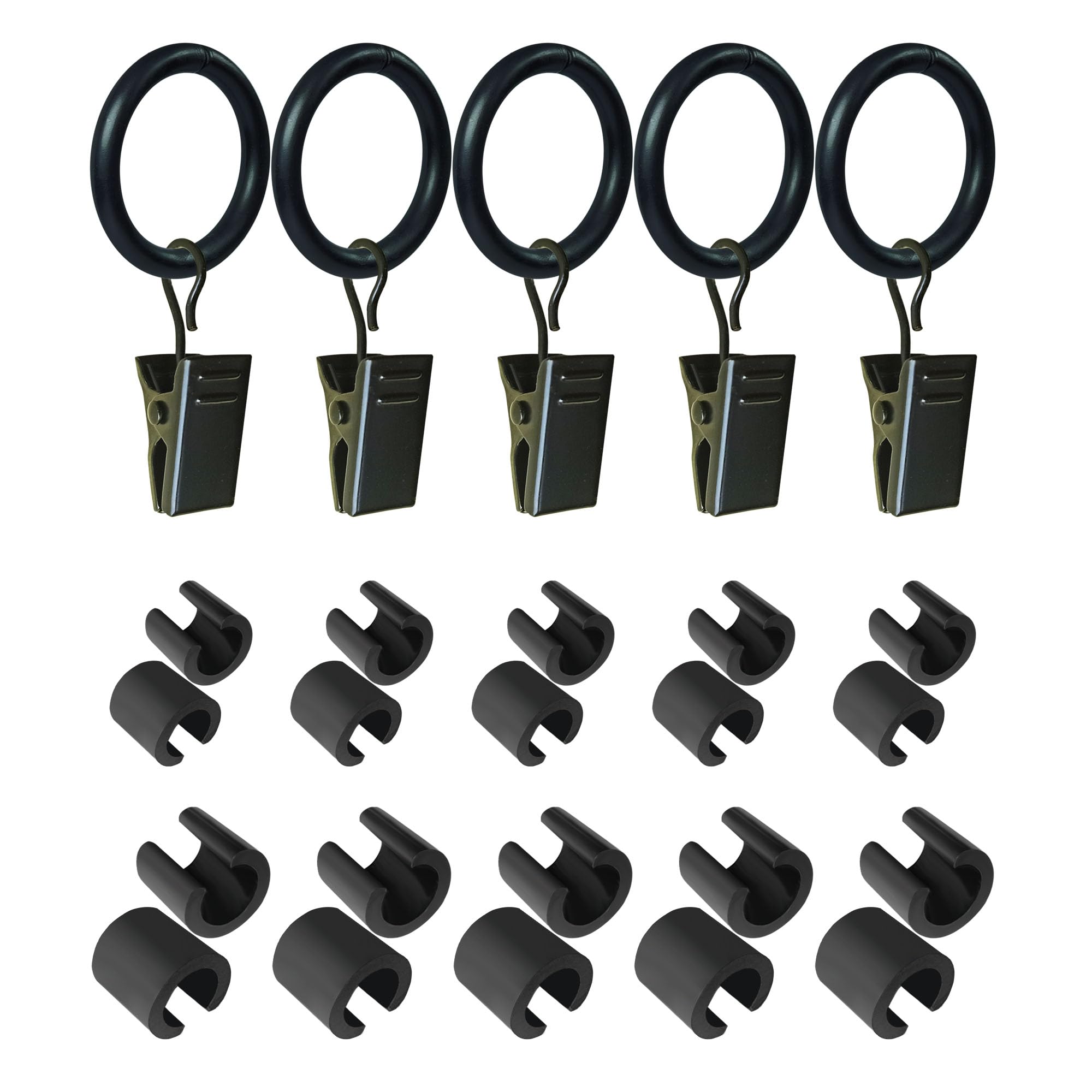 Luckupper Garden Flag Clips - Black Metal Clip with Loop
