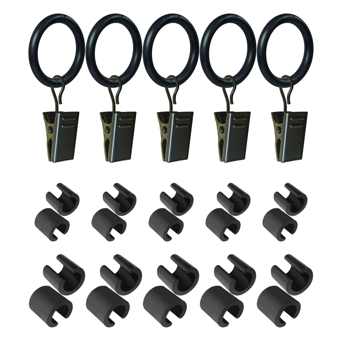 Luckupper Garden Flag Clips - Black Metal Clip with Loop