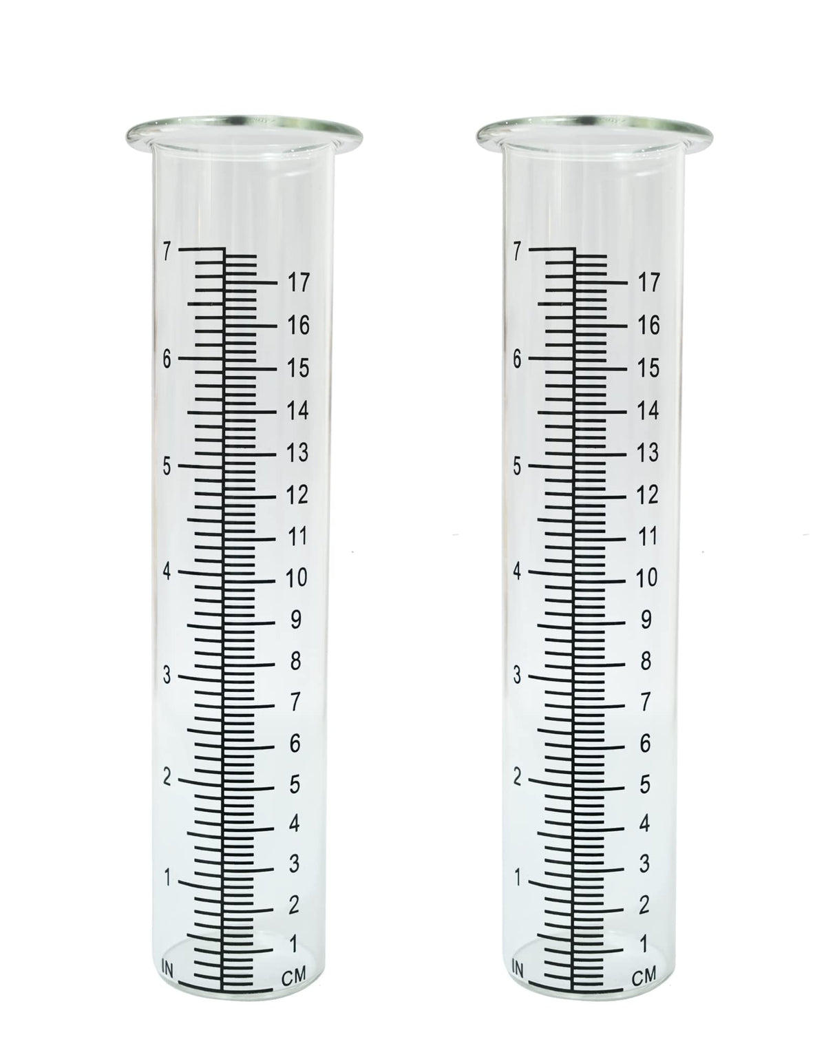 Lueudu 7-inch plastic rain gauge replacement tube, front view