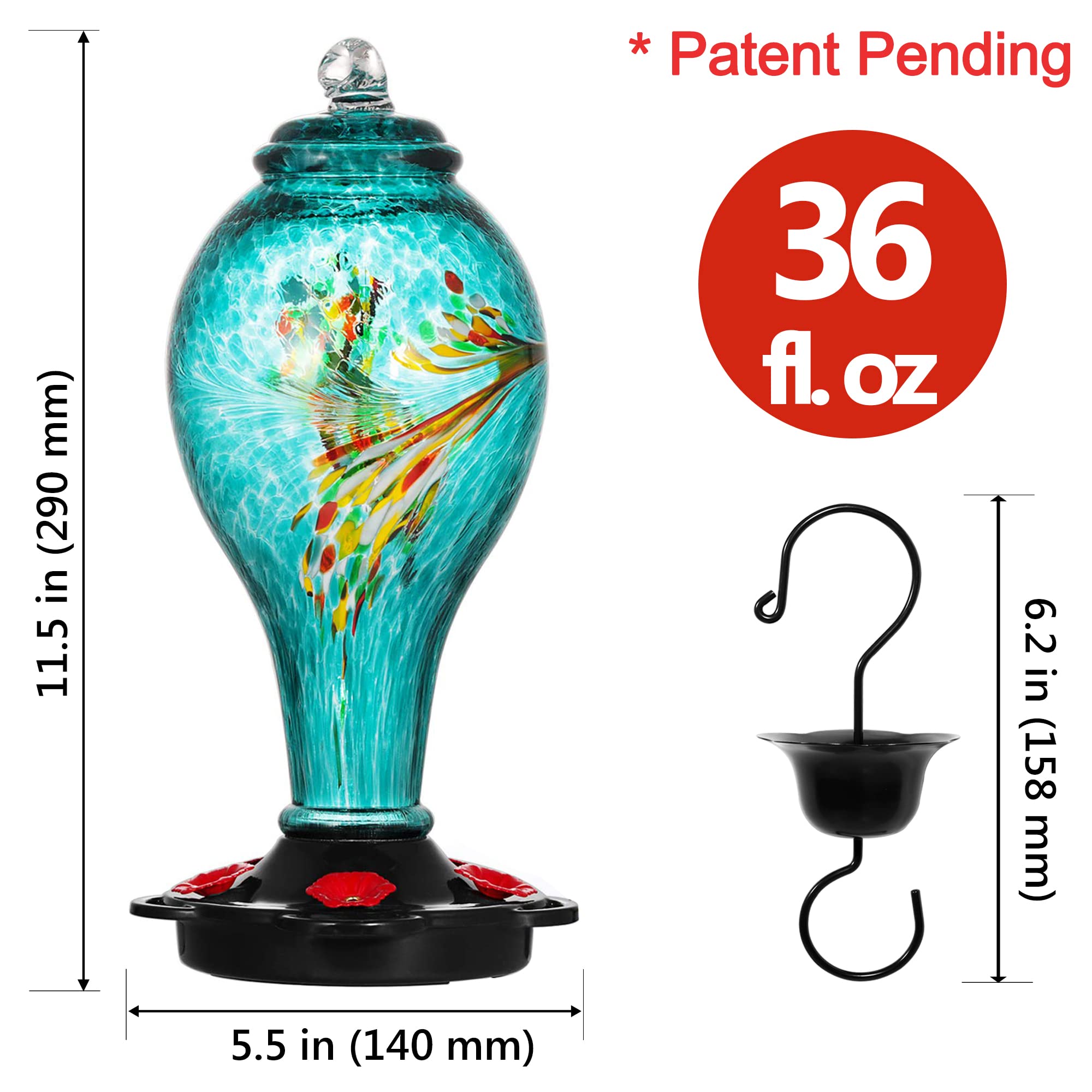 LUJII Hummingbird Feeder hanging in garden setting