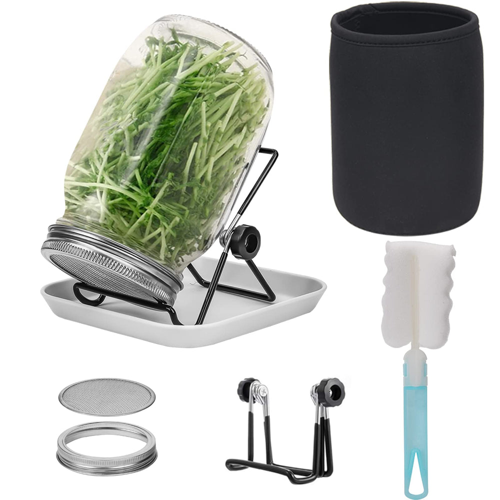 Lulonpon Sprouting Kit with glass jar and stainless steel lid