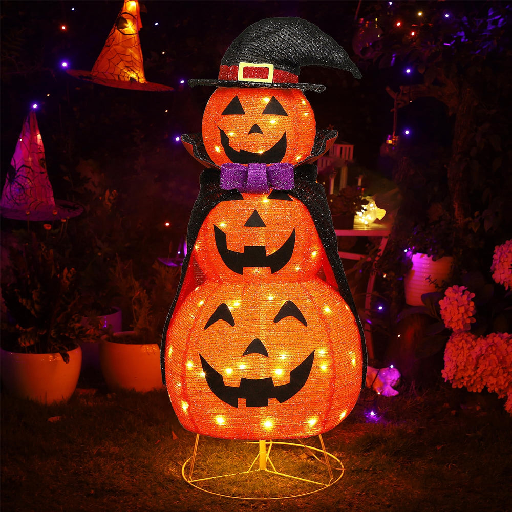 Lulu Home 3.5FT light up pumpkin decoration front view