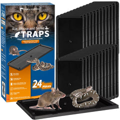LULUCATCH 24 Pack Large Glue Traps for Mice, Black
