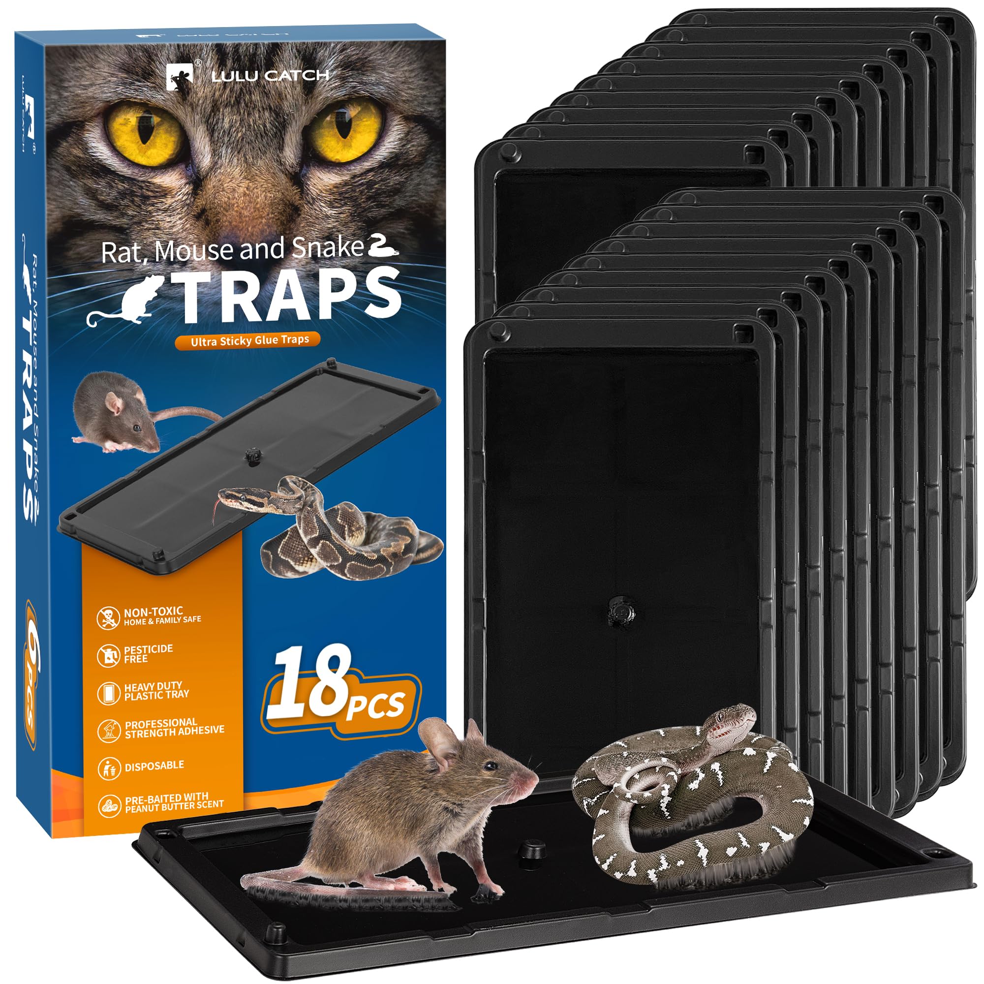 LULUCATCH large mouse trap with peanut butter scent, front view