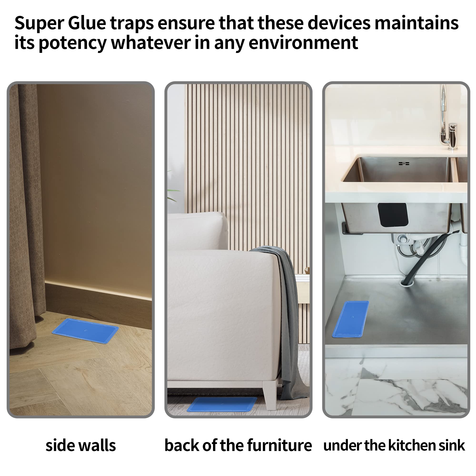 LULUCATCH Mouse Glue Trap placed along wall