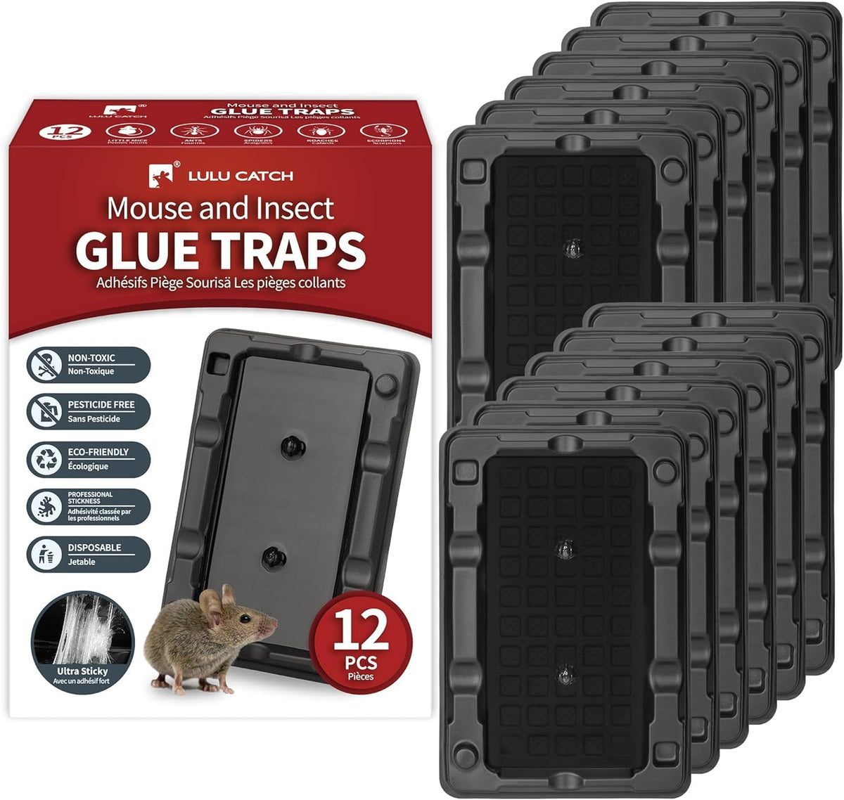 LULUCATCH Mouse & Insect Traps 12 Pack front view