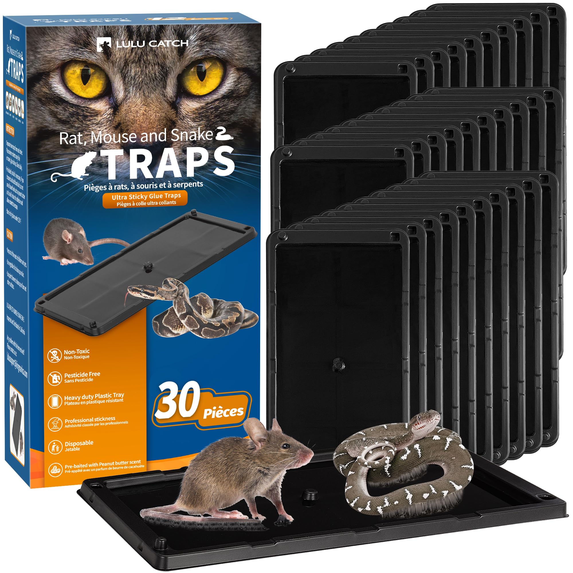 LULUCATCH Mouse Traps pack with 30 large glue traps