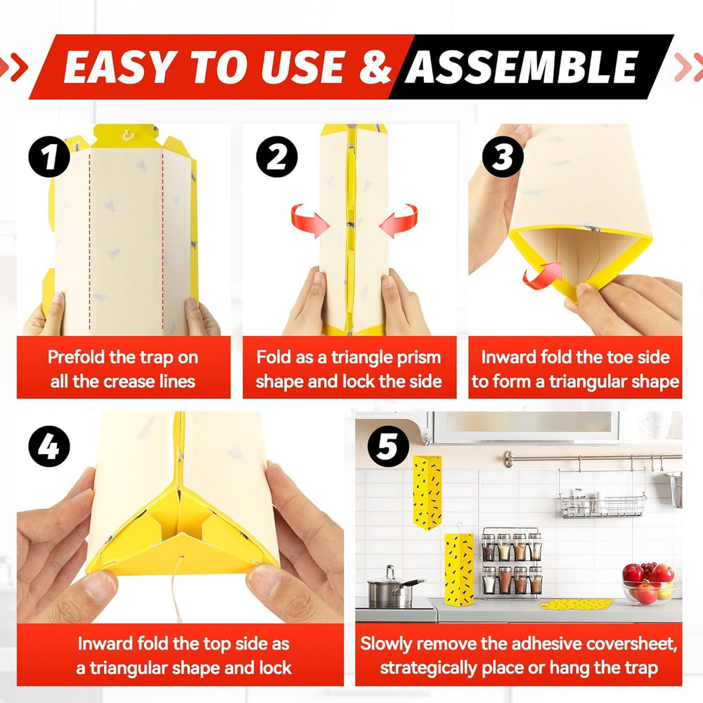 LULUCATCH Sticky Fly Trap in a kitchen setting