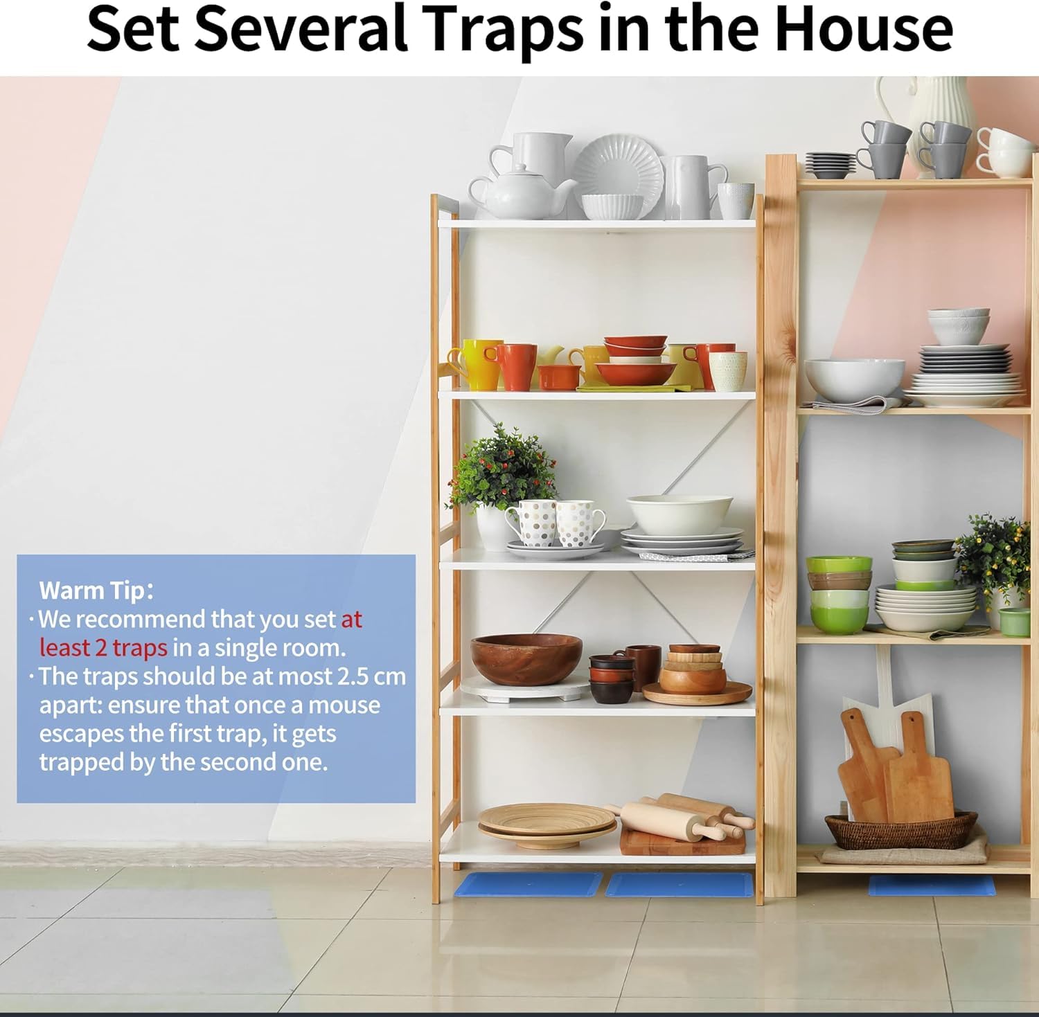 LULUCATCH traps positioned under large kitchen appliances