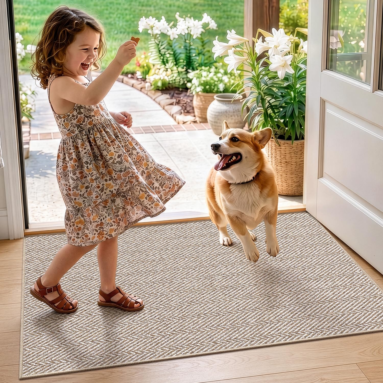 LUMI Indoor Door Mat in living room setting