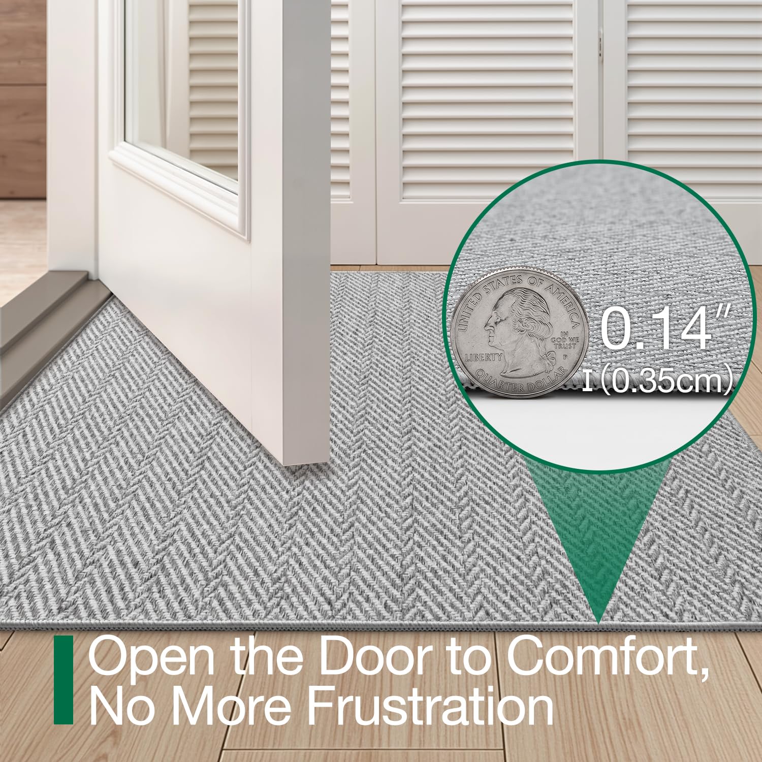 LUMI Indoor Door Mat non-slip rubber backing close-up