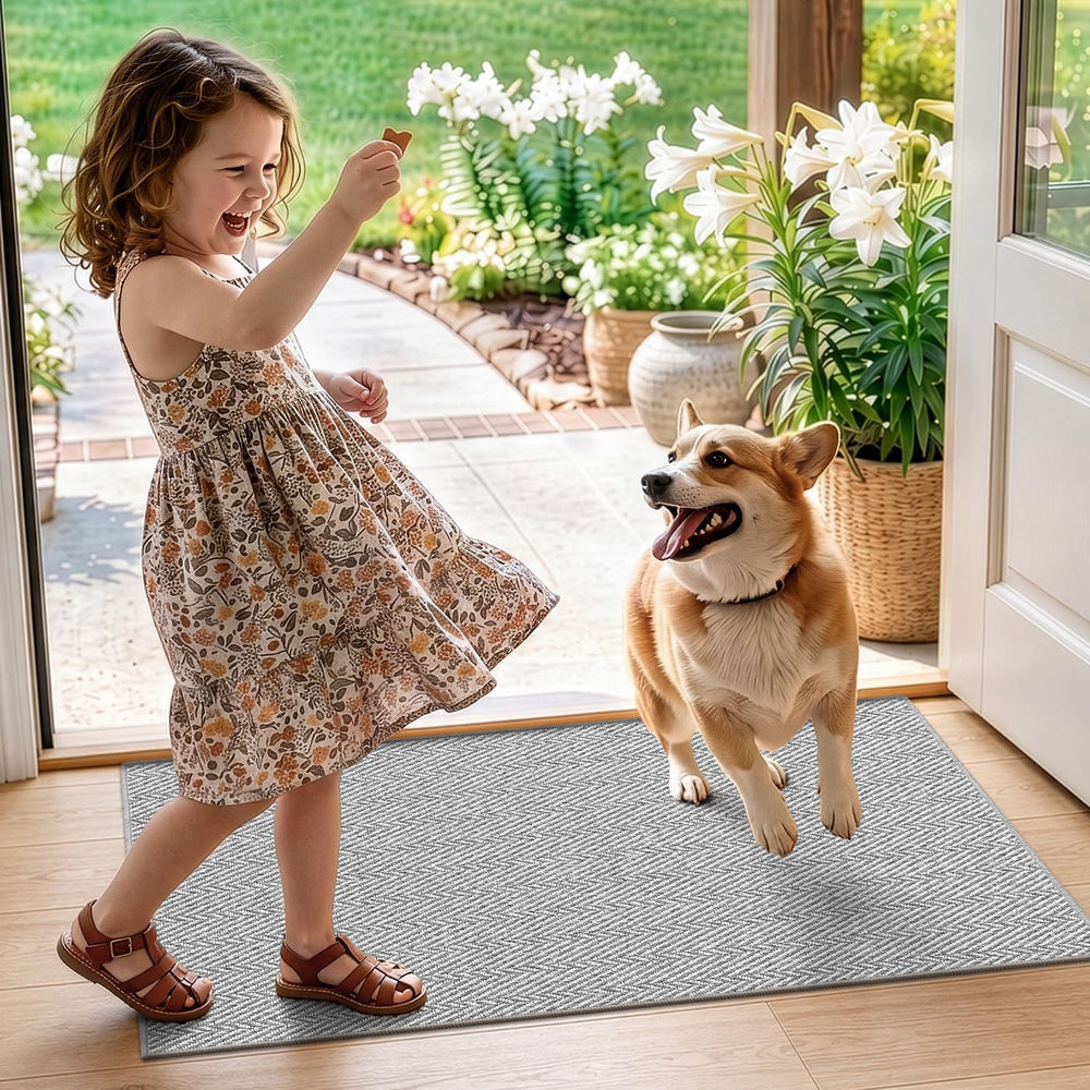 LUMI Indoor Door Mat showing under a door