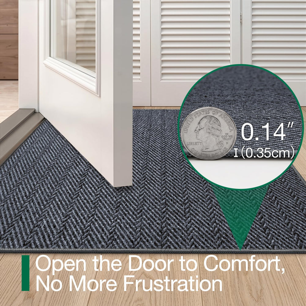 LUMI Ultra Thin Door Mat rolled up for easy storage
