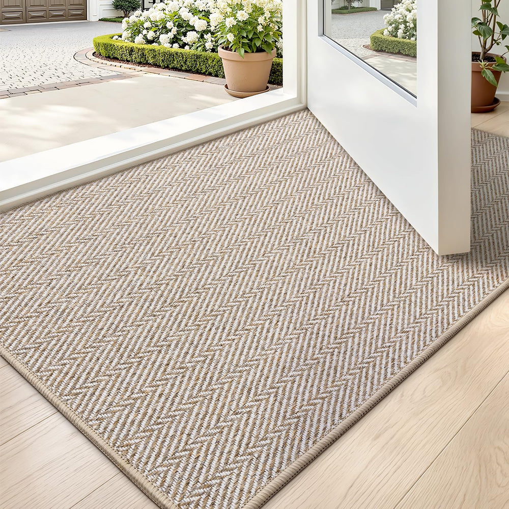 LUMI Ultra Thin Indoor Door Mat 24x36 beige front view