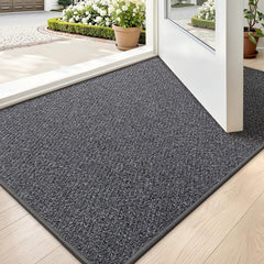 LUMI Ultra Thin Indoor Door Mat 24x36 charcoal gray front view