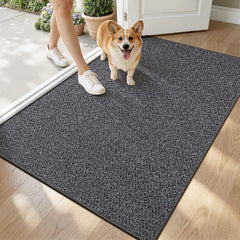 LUMI Ultra Thin Indoor Door Mat 32x48 charcoal gray front view