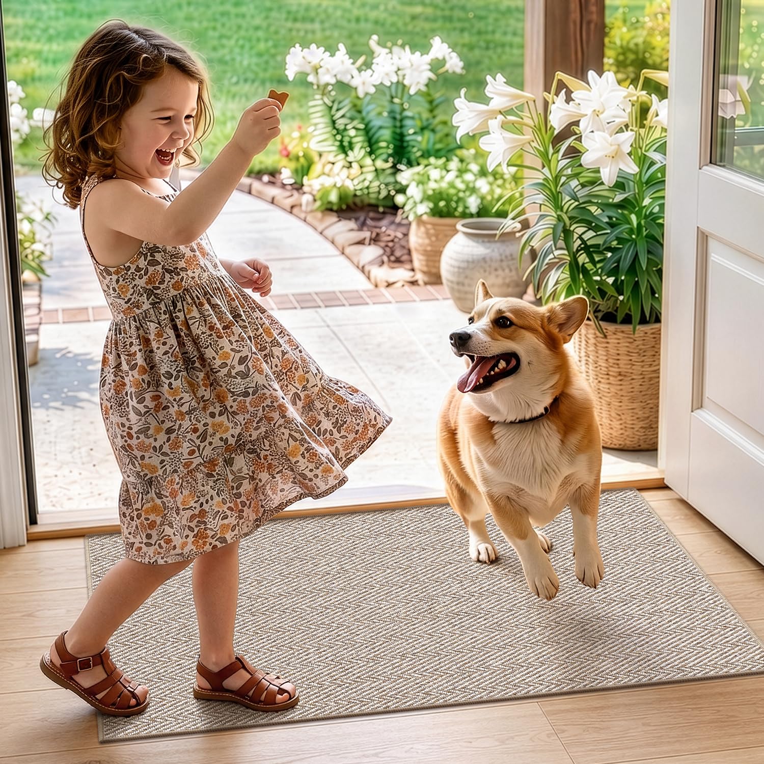 LUMI Ultra Thin Indoor Door Mat close-up of material