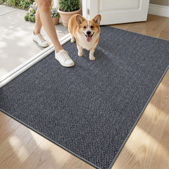 LUMI Ultra Thin Indoor Door Mat slate gray front view