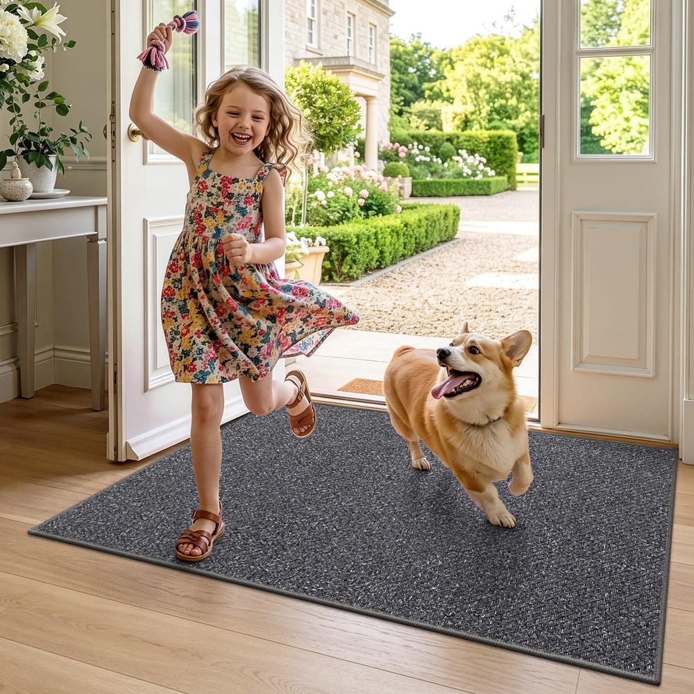LUMI Ultra Thin Indoor Door Mat used at an outdoor patio