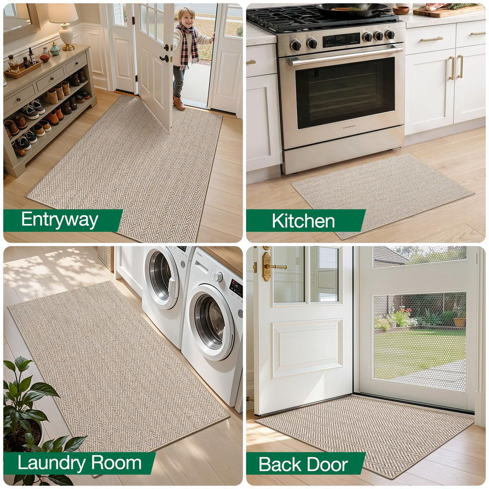 LUMI Ultra Thin Indoor Door Mat with pet on it