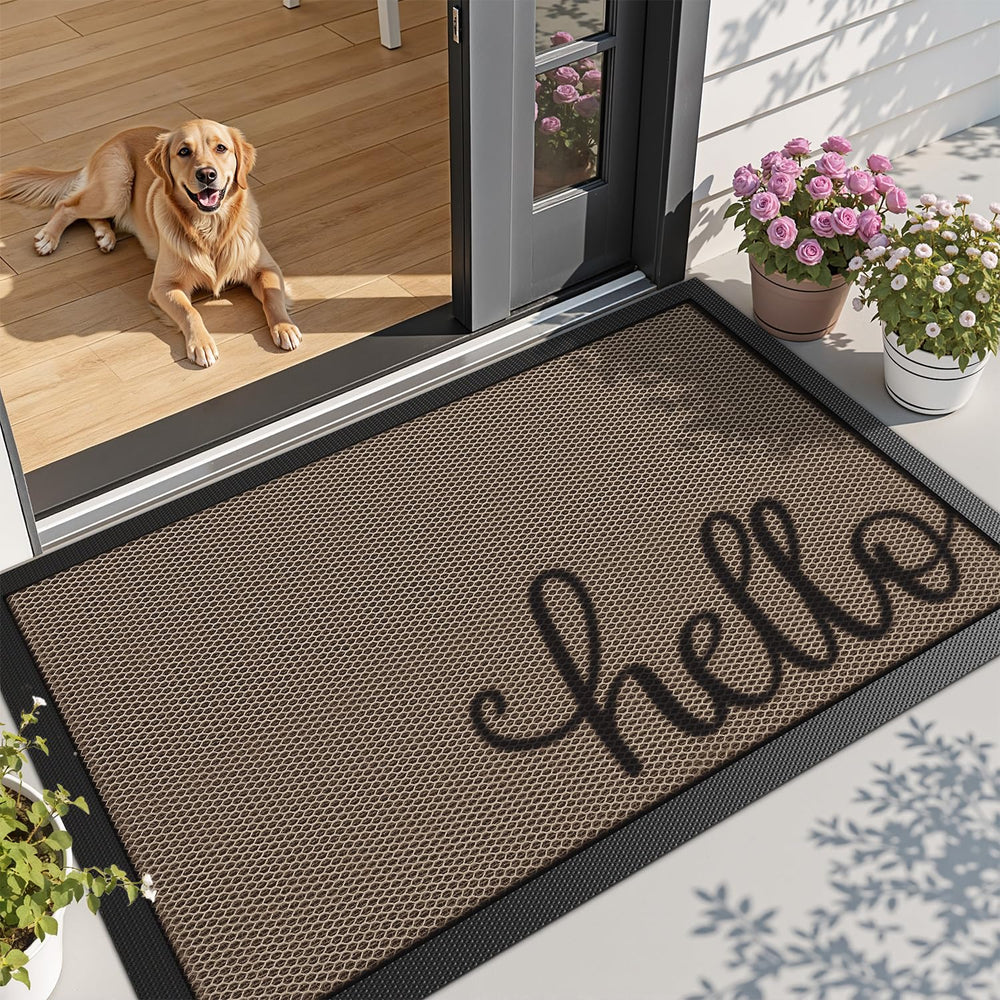 LUMI Welcome Door Mat 32x47 front view with non-slip backing