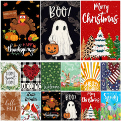 Lumifan Seasonal Garden Flags Set of 12 vibrant designs