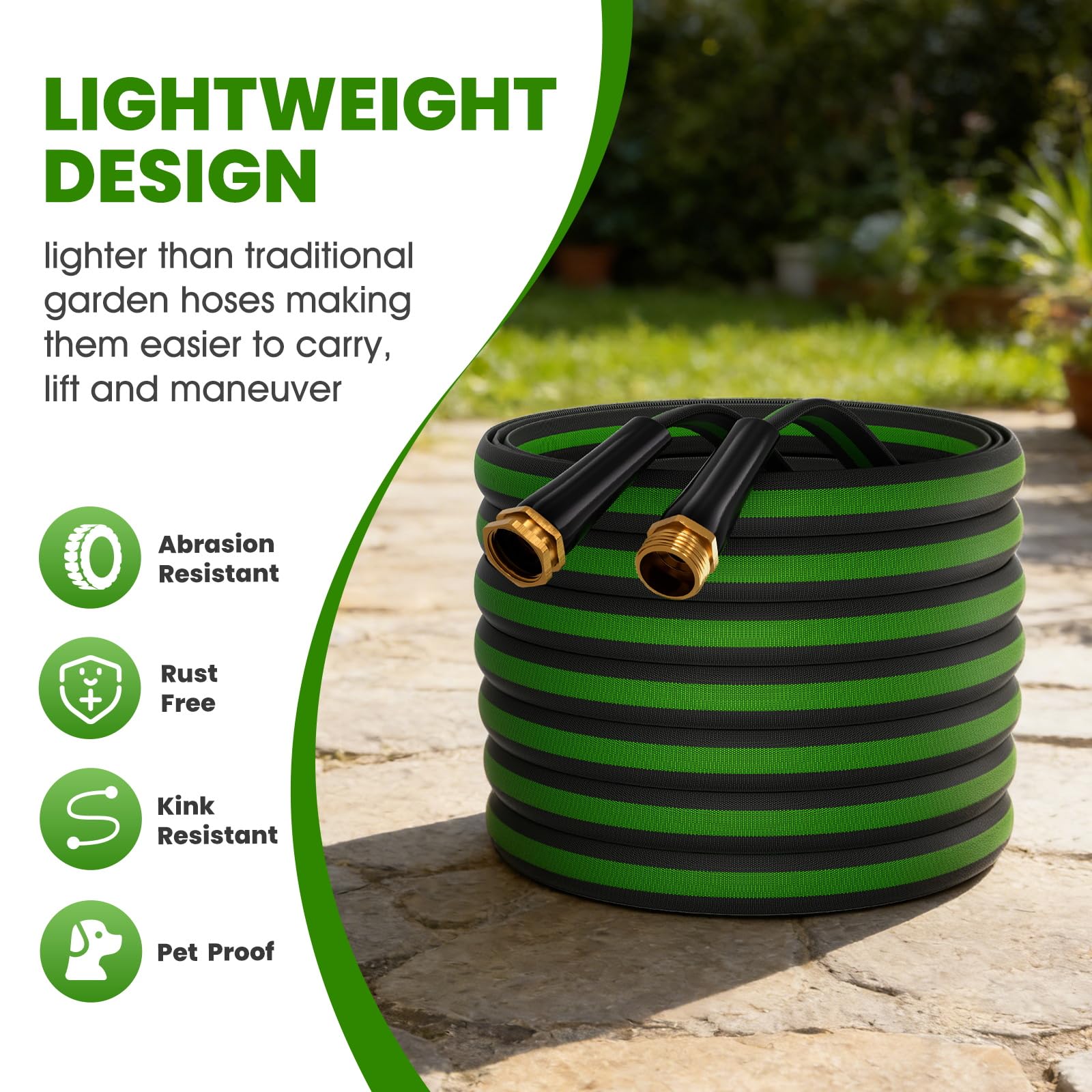 lumomo garden hose kink-resistant feature demonstration