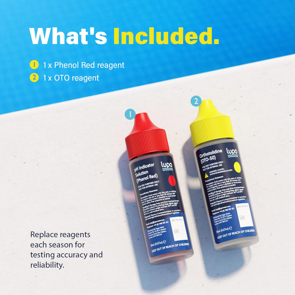 Lupo 3-in-1 Pool Test Kit Reagents packaging