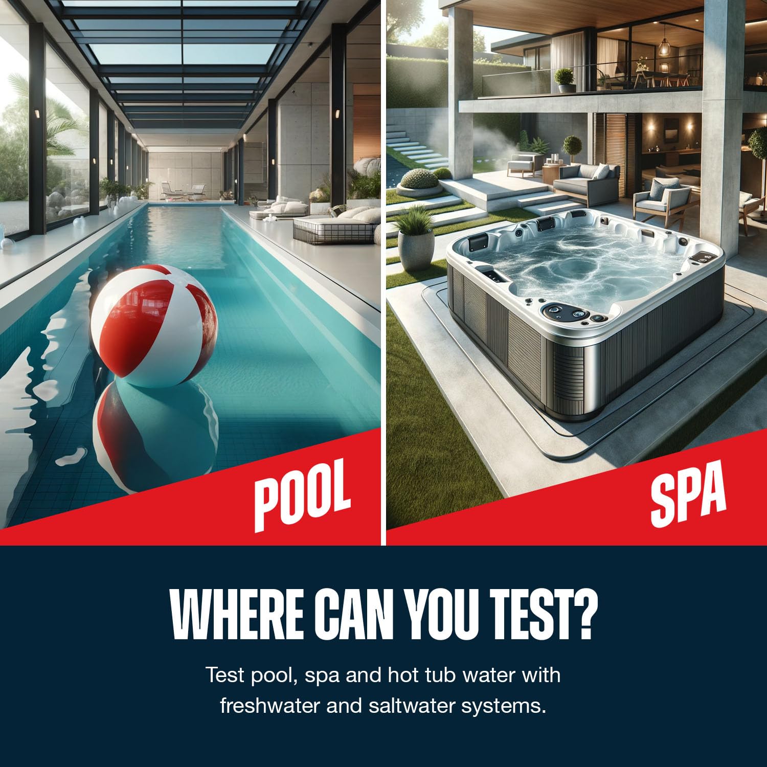 Lupo East Bay Pool Test Kit in use with water sample