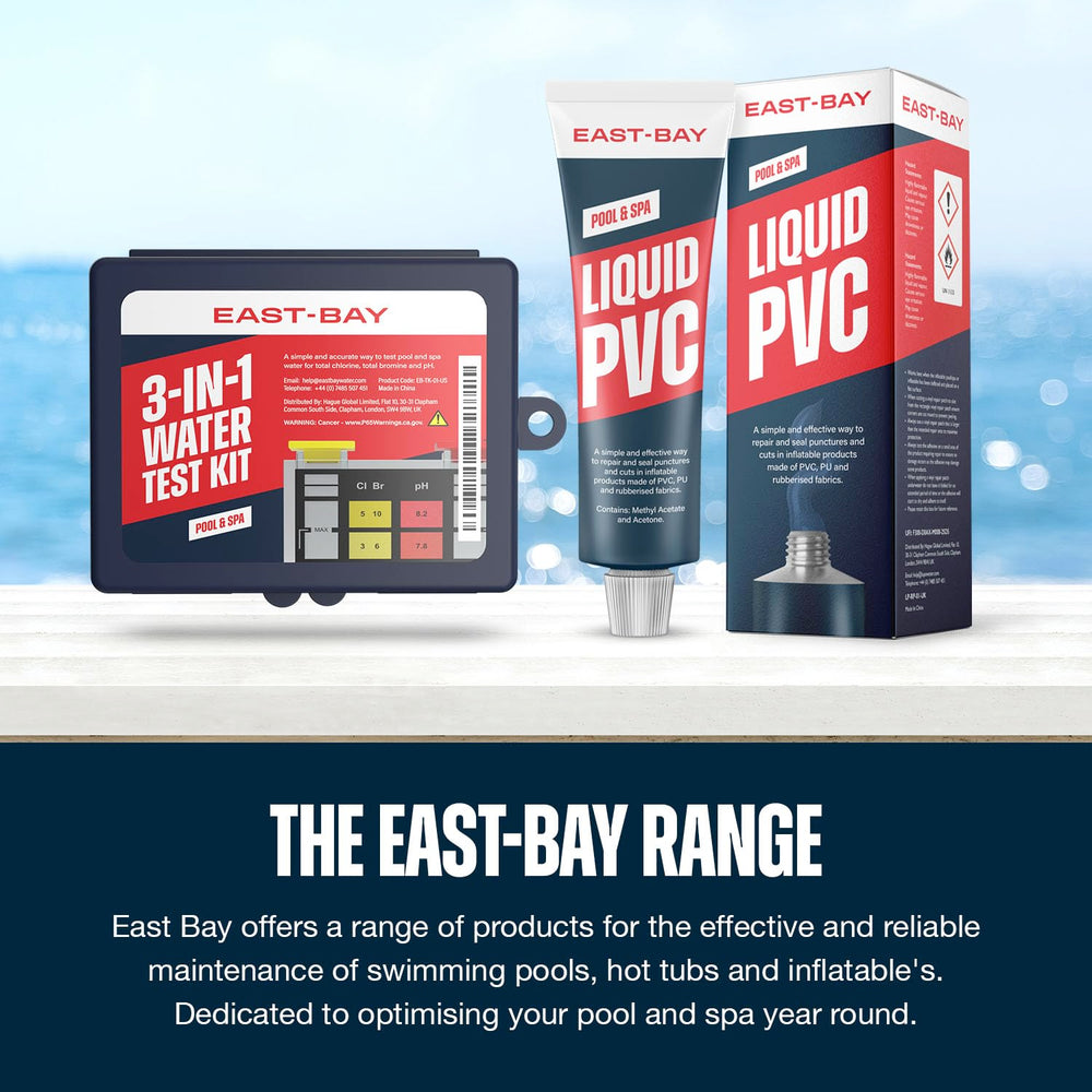 Lupo East Bay Pool Test Kit packaging and contents