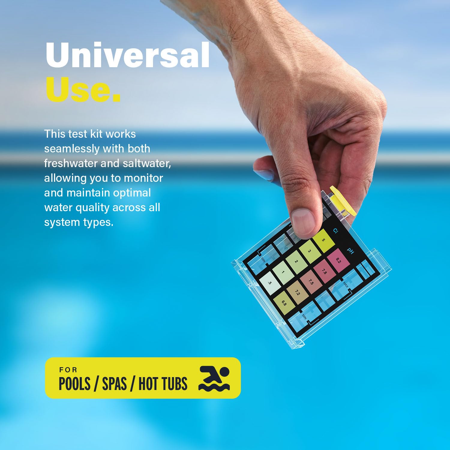 Lupo Pool Test Kit features heavy-duty plastic construction