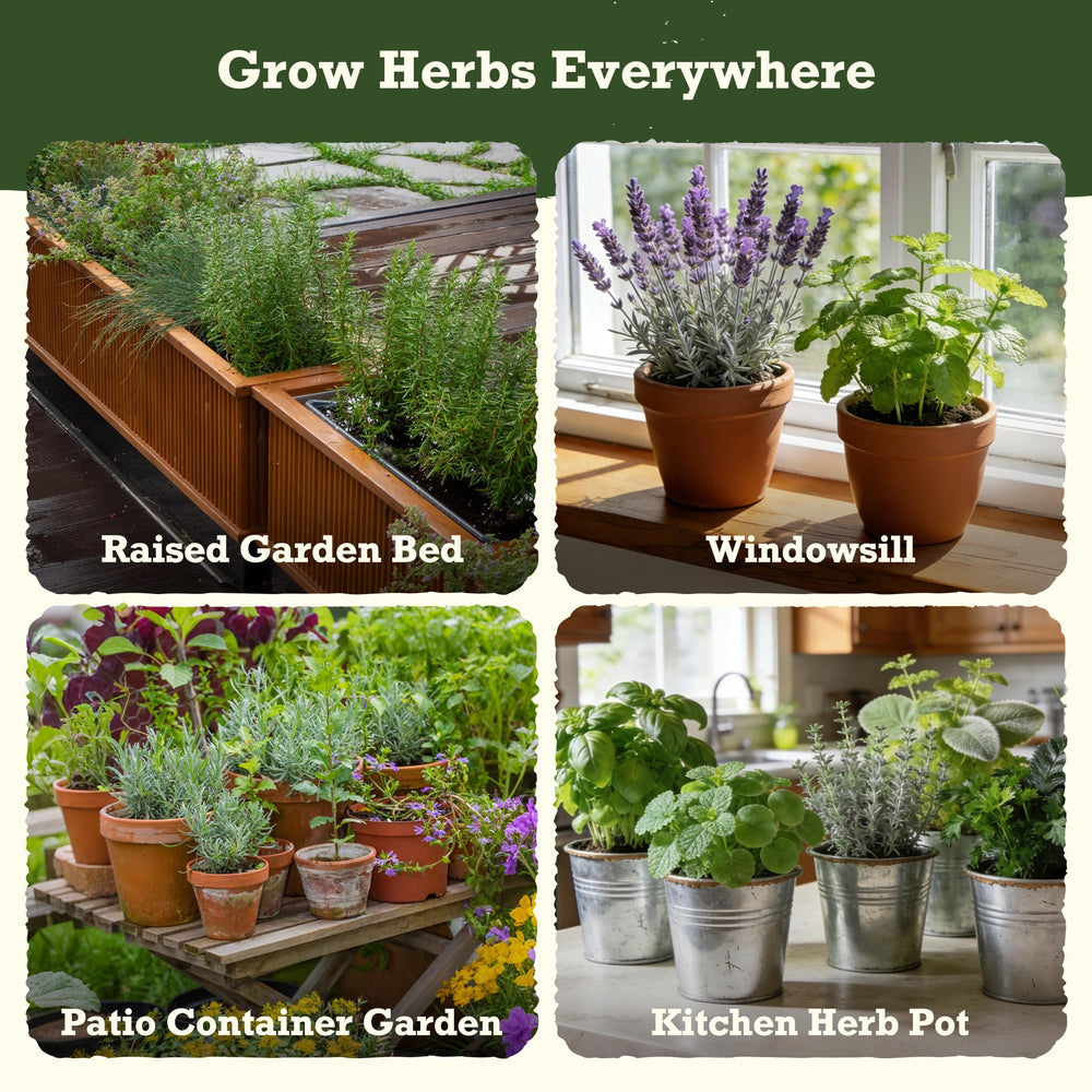 LUSH&DEW seed chest organized on a kitchen counter