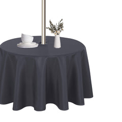 LUSHVIDA Round Outdoor Tablecloth 60 inch grey front view