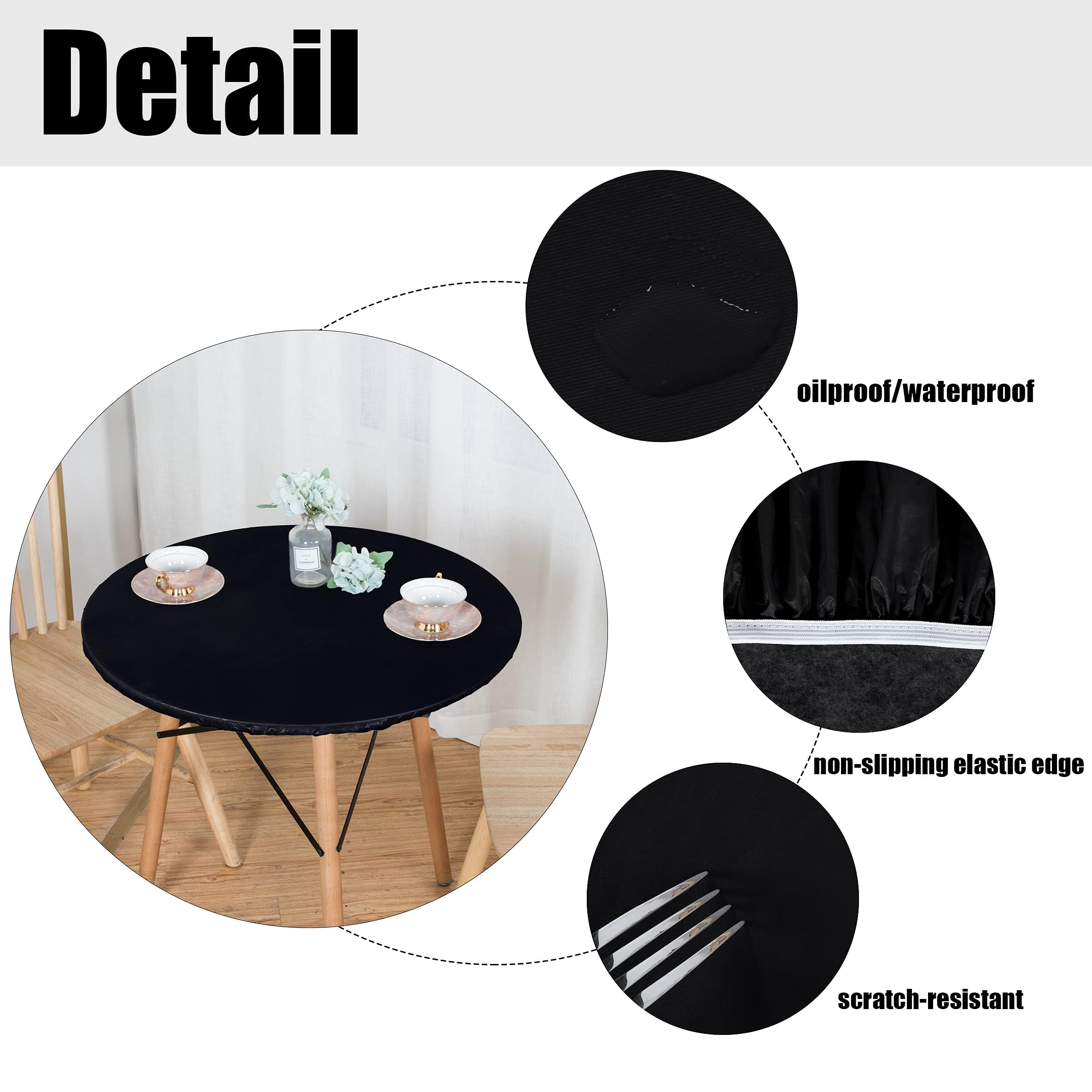 LUSHVIDA Round Tablecloth 56" black in packaging