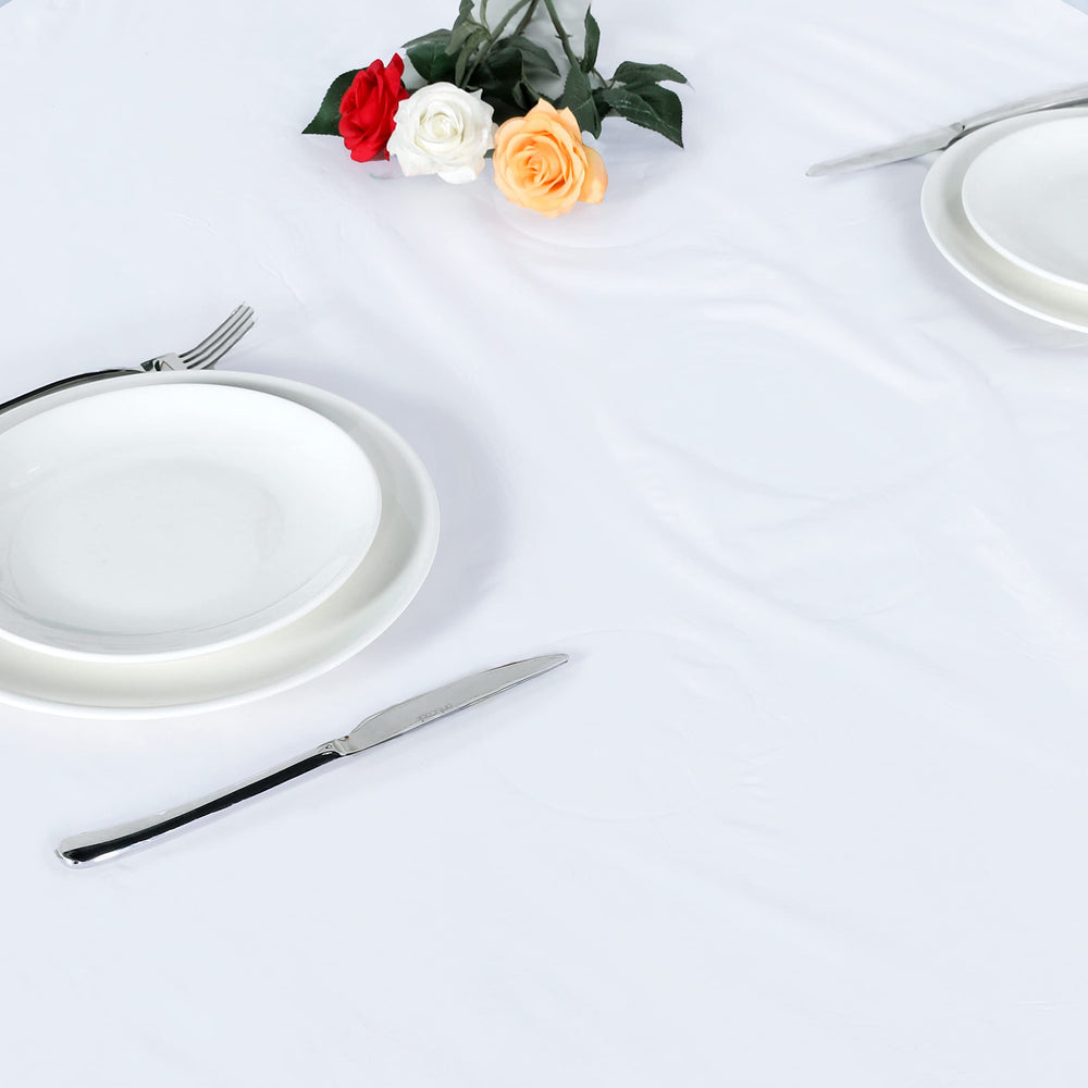LUSHVIDA Round Tablecloth 68-inch white close-up of material