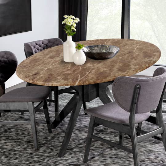 LUSHVIDA Round Tablecloth Brown Marble packaged view