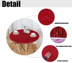 LUSHVIDA Round Tablecloth on an outdoor picnic table