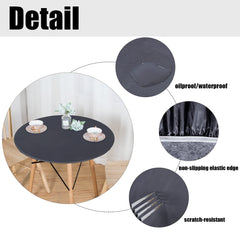 LUSHVIDA Round Tablecloth on outdoor picnic table
