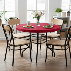 LUSHVIDA Round Tablecloth with flannel backing close-up