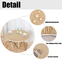 LUSHVIDA round tablecloth with snug elastic edges, side view