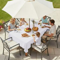 LUSHVIDA tablecloth with umbrella hole zipper detail