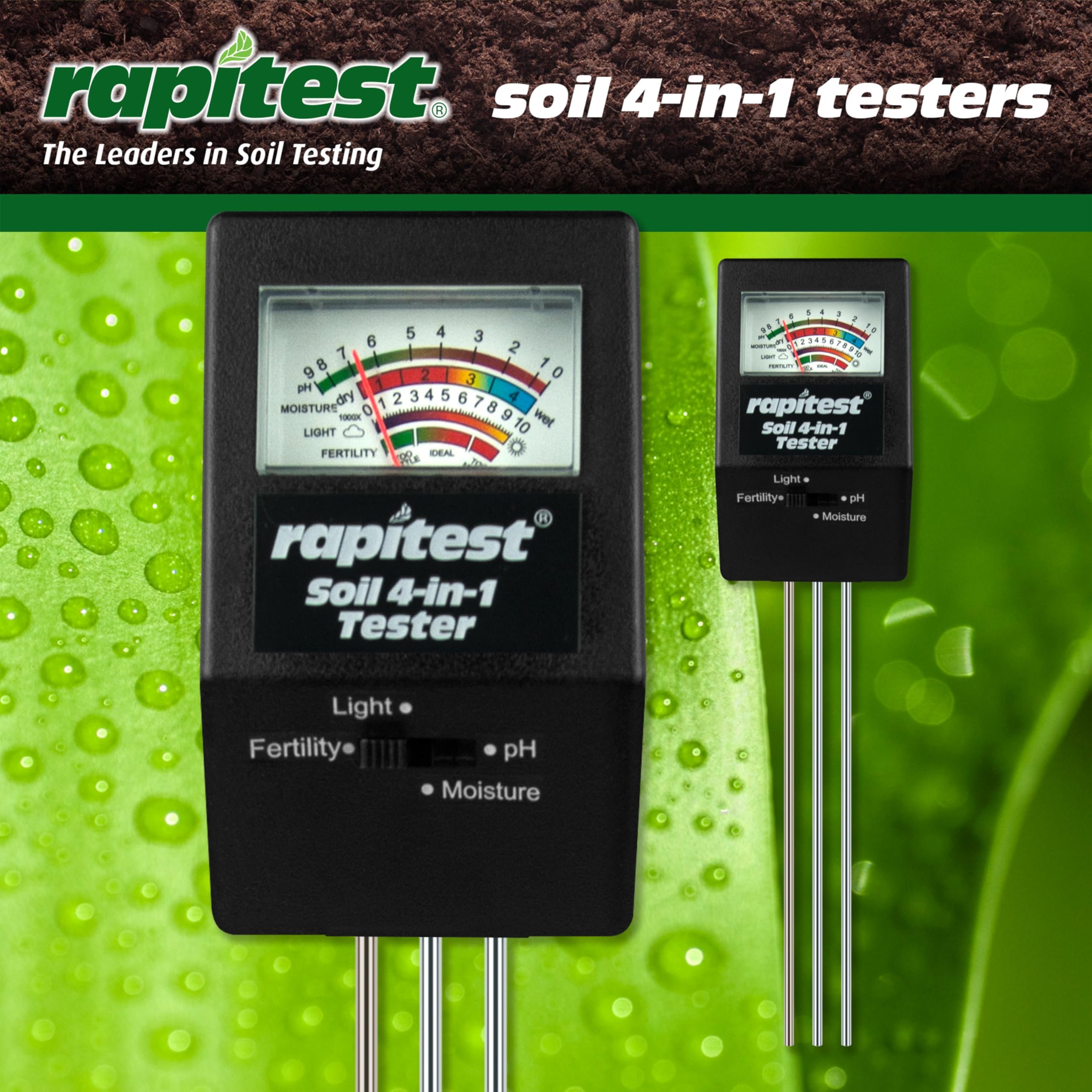 Luster Leaf 4-in-1 Soil Tester measuring soil pH
